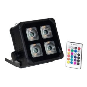 KIT 6 FOCOS LED INALÁMBRICOS 4X20W CON BATERÍA + CASE (RGBWA+UV 6 en 1)